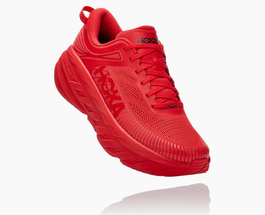 Hoka One One Tenisky Panske Červené - Bondi 7 - 74623-UJAS